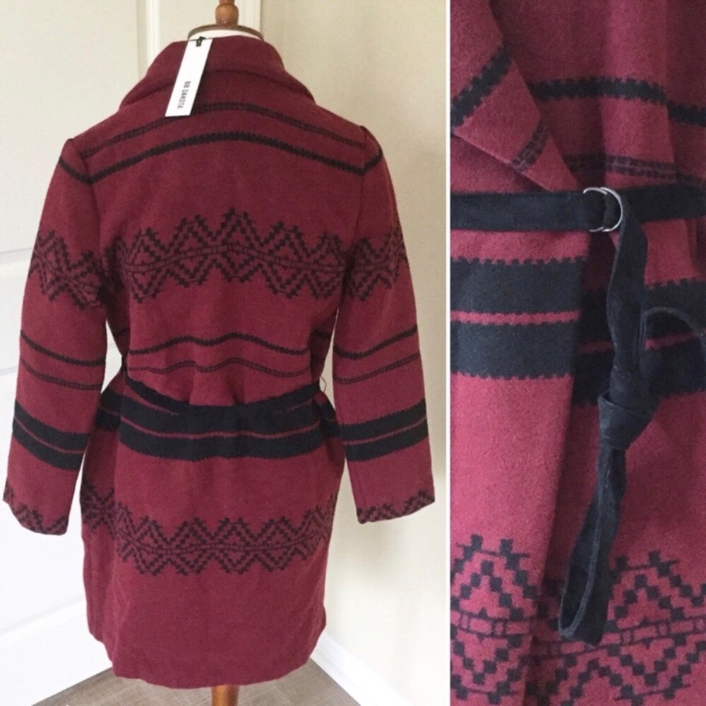 BB DAKOTA NWT Aztec Print Fleece Coat Sz Small - Picture 4 of 8
